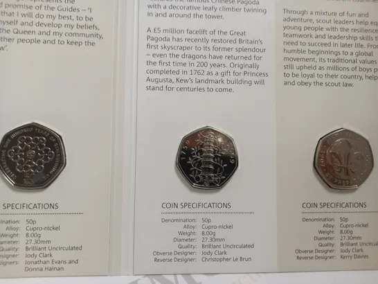 THE ROYAL MINT `CELEBRATING 50 YEARS OF THE 50P` COMPLETE COLLECTION