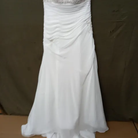 PHIL COLLINS BRIDAL WHITE EMBELLISHED WEDDING DRESS - SIZE UNSPECIFIED