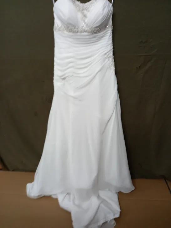 PHIL COLLINS BRIDAL WHITE EMBELLISHED WEDDING DRESS - SIZE UNSPECIFIED