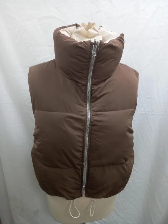 WOMANS BORWN & CRÈME GILET 