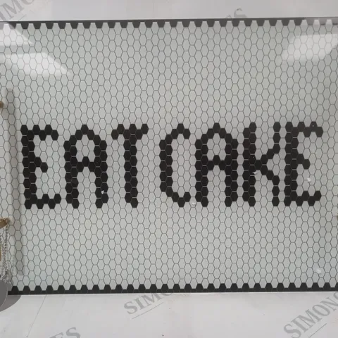 BOXED UNBRANDED "EAT CAKE" MOSAIC TRAY