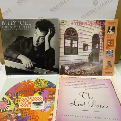 BOX OF APPROX 10 VINYLS TO INCLUDE BILLY JOEL, ARTHUR VEROCA AND THE LAST DANCE