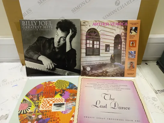 BOX OF APPROX 10 VINYLS TO INCLUDE BILLY JOEL, ARTHUR VEROCA AND THE LAST DANCE