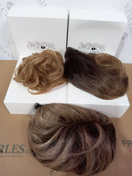 EASILOCKS HAIR BUNDLE OF 5 BOXES: LIGHTEST BROWN OMBRE - 2 X SCRUNCHIE AND 1 EACH OF: FRINGE, 16" PONYTAIL & AMY WIGND KATIE WIG KATIE WIG