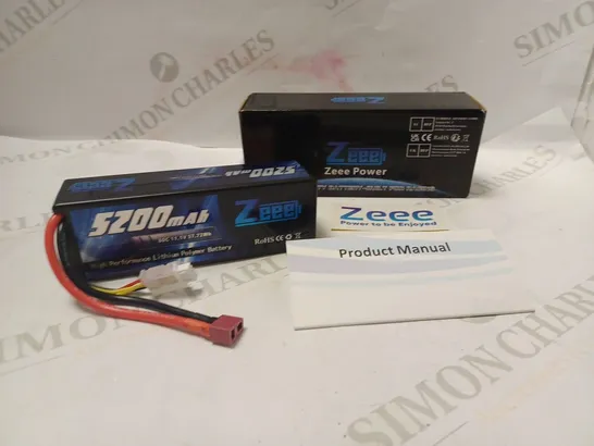 BOXED ZEEE POWER HIGH PERFORMANCE LITHIUM POLYMER BATTERY 5200 MAH