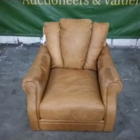 QUALITY RUST LEATHER ARMCHAIR 