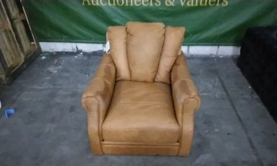 QUALITY RUST LEATHER ARMCHAIR 