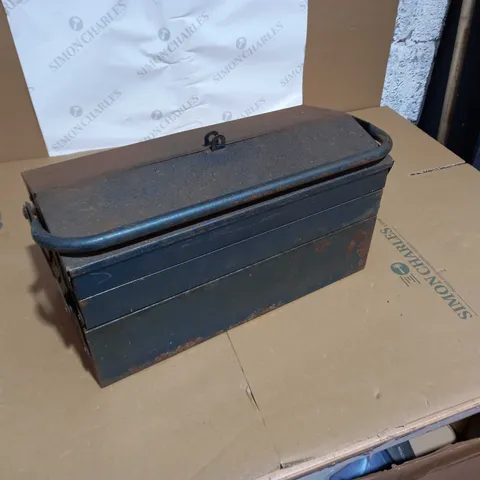 VINTAGE BLUE METALLIC TOOL BOX