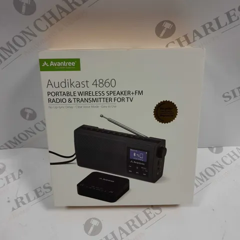 BOXED SEALED AVANTREE AUDIKAST 4860 PORTABLE WIRELESS SPEAKER + FM RADIO 