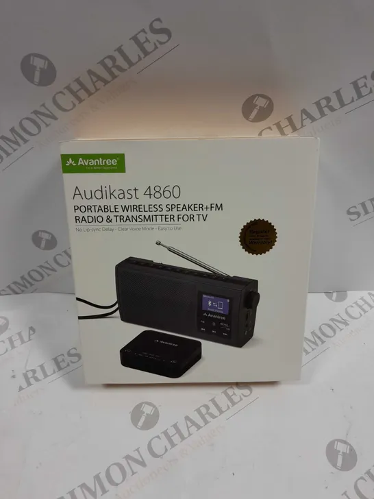 BOXED SEALED AVANTREE AUDIKAST 4860 PORTABLE WIRELESS SPEAKER + FM RADIO 