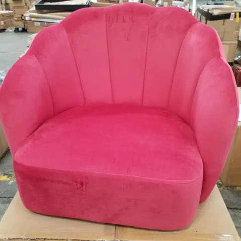 BOXED RED VELVET DINING CHAIR