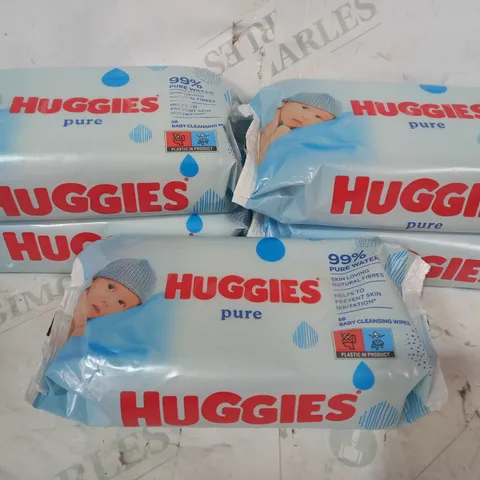 LOT OF APPROXIMATELY 5 PACKS OF HUGGIES PURE WATER BABY CLEANSING WIPES