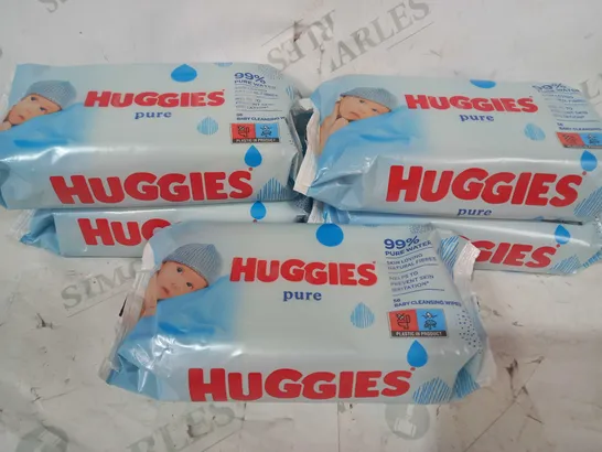 LOT OF APPROXIMATELY 5 PACKS OF HUGGIES PURE WATER BABY CLEANSING WIPES