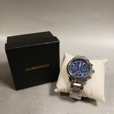 GLOBENFELD EXPEDIENT STEEL BLUE DIAL WATCH 