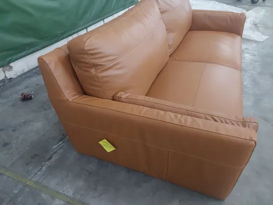 DESIGNER FOUR SEATER SOFA TAN LEATHER 