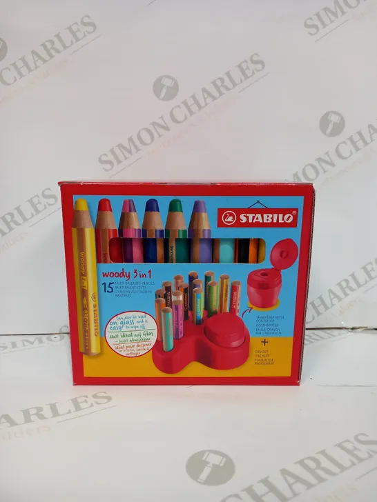 BOXED STABILO WOODY 3 IN 1 15 PENCILS