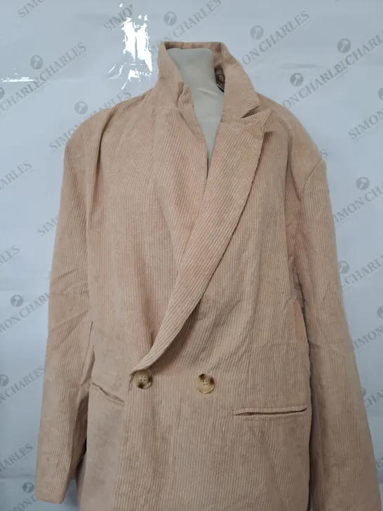 MENACE CORD SUIT JACKET IN STONE - SIZE 42