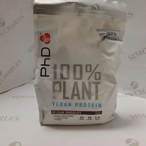 PHD NUTRITION 100% PLANT VEGAN APPROVED PROTEIN POWDER BELGIAN CHOCO (1kg)