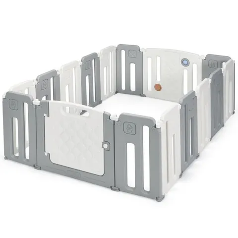 BOXED COSTWAY 16 PANELS BABY SAFETY PLAYPEN WITH DRAWING BOARD