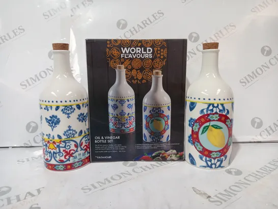 BOXED WORLD OF FLAVOURS BY KITCHEN CRAFT OIL & VINEGAR BOTTLE SET