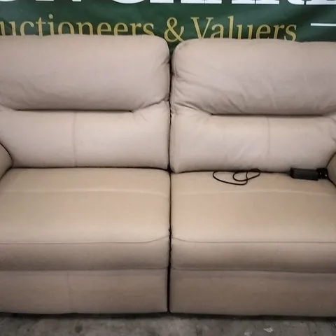 QUALITY BRITISH DESIGNED & MANUFACTURED G PLAN SEATTLE 3 SEATER POWER RECLINER SOFA CAMBRIDGE PUTTY LEATHER