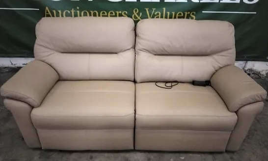 QUALITY BRITISH DESIGNED & MANUFACTURED G PLAN SEATTLE 3 SEATER POWER RECLINER SOFA CAMBRIDGE PUTTY LEATHER