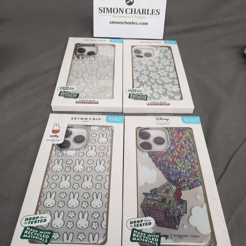 FOUR BRAND NEW SKINNYDIP IPHONE 15 PRO MAX PHONE CASES TO INCLUDE; MIFFY AND DISNEY