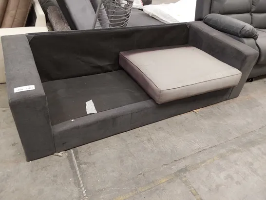 DESIGNER CHARCOAL FABRIC THREE SEATER SOFA FRAME 