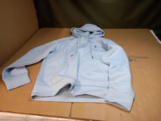 SKY BLUE POLO RALPH LAUREN ZIP UP HOODED JACKET - MEDIUM