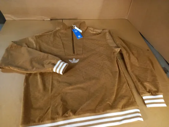 ADIDAS FUNNEL VELOUR 70'S BROWN TOP - M