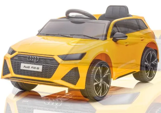 BRAND NEW BOXED LICENCED AUDI RS6 KIDS ELECTRIC CAR 12V YELLOW 