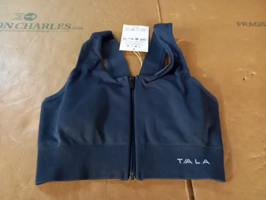 TALA IXIA SEAMLESS ZIP SPORTS BRA - NAVY