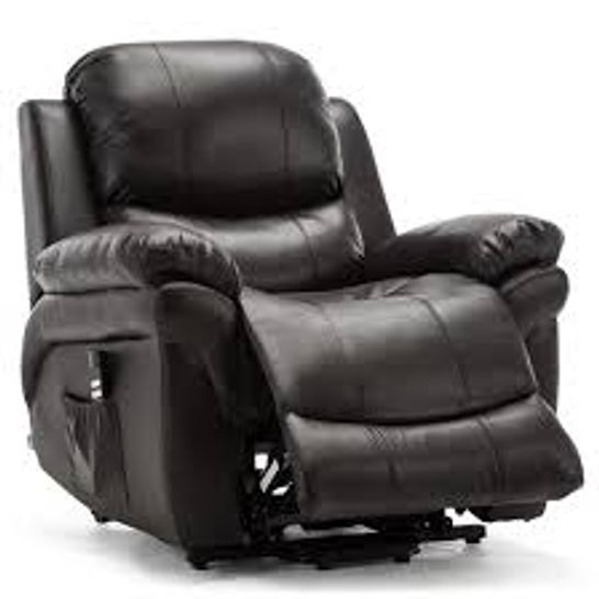 BOXED MADISON BLACK FAUX LEATHER POWER RECLINING ARMCHAIR (1 BOX) RRP £499.99