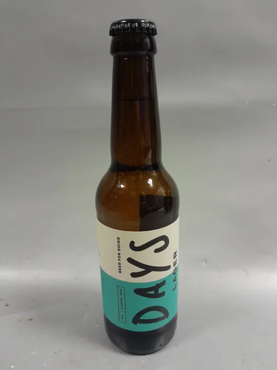 12 X BOTTLES OF DAYS ALCOHOL FREE LAGER - 12 X 330ML - COLLECTION ONLY 