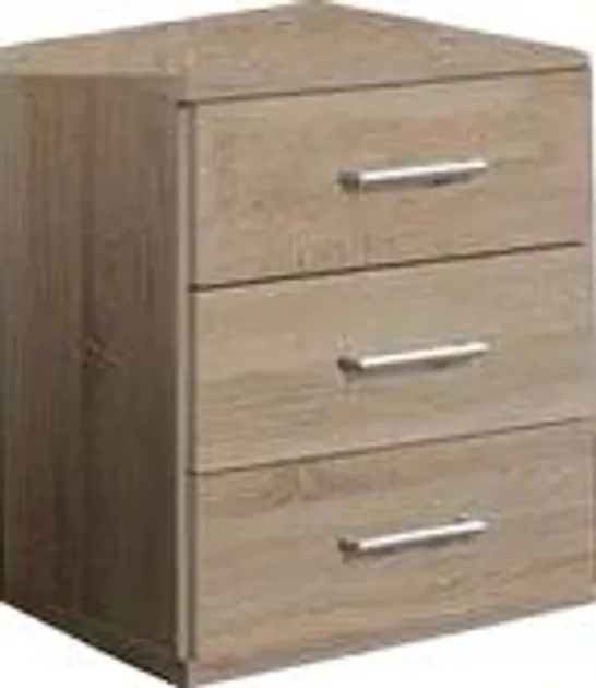 BOXED BOTMUND 3 DRAWER BEDSIDE TABLE 