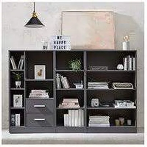 METRO 3 PIECE STORAGE BOOKCASE GREY (2 BOXES)