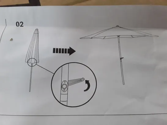 BOXED ADJUSTABLE GARDEN PARASOL IN GREY 