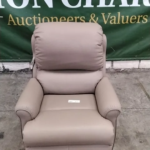 QUALITY BRITISH DESIGNED & MANUFACTURED G PLAN NEWMARKET POWER RECLINER ARMCHAIR CAMBRIDGE TAUPE LEATHER