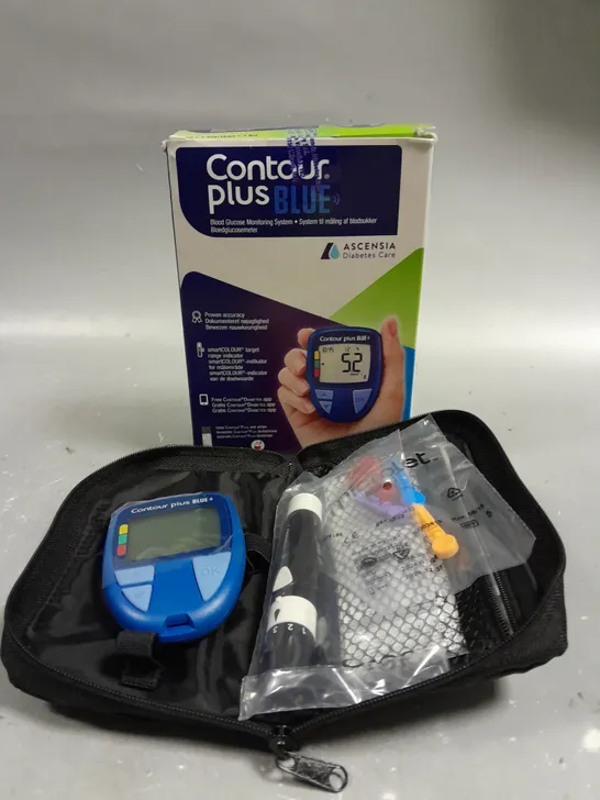 BOXED CONTOUR PLUS BLUE BLOOD GLUCOSE MONITORING SYSTEM 