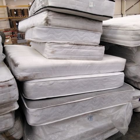 PALLET OF APPROXIMATELY 10 ASSORTED UNBAGGED MATTRESSES 