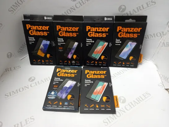 BOX OF APPROXIMATELY 40 PANZER GLASS PROTECTIVE ANTIBACTERIAL SCREEN PROTECTORS FOR VARIOUS PHONE MODELS 