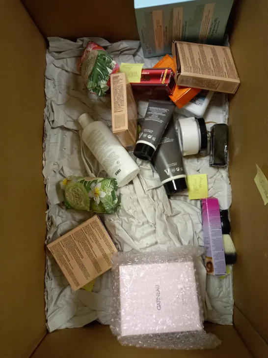 BOX OF APPROXIMATELY 20 ASSORTED BEAUTY PRODUCTS & GIFT SETS TO INCLUDE PROFUSION NUDE EYESHADOW PALETTE, VICTORINOX ALTITUDE, EGG CREAM MASK ETC 