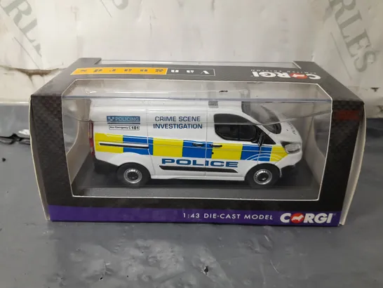 BOXED CORGI VANGUARDS 1/43 FORD TRANSIT CUSTOM LEADER, WEST YORKSHIRE POLICE