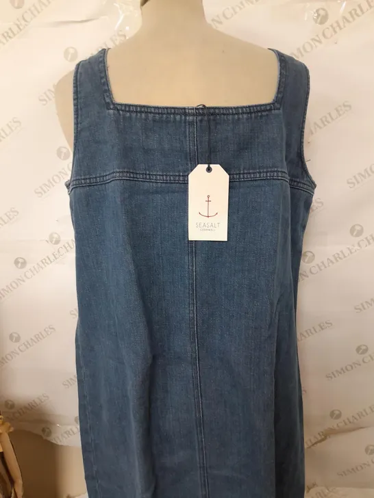 SEASALT CALICAN BLUE DENIM DRESS - SIZE UK 12