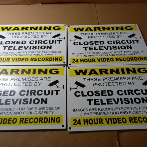 LOT OF 4 CCTV WARNING SIGNS