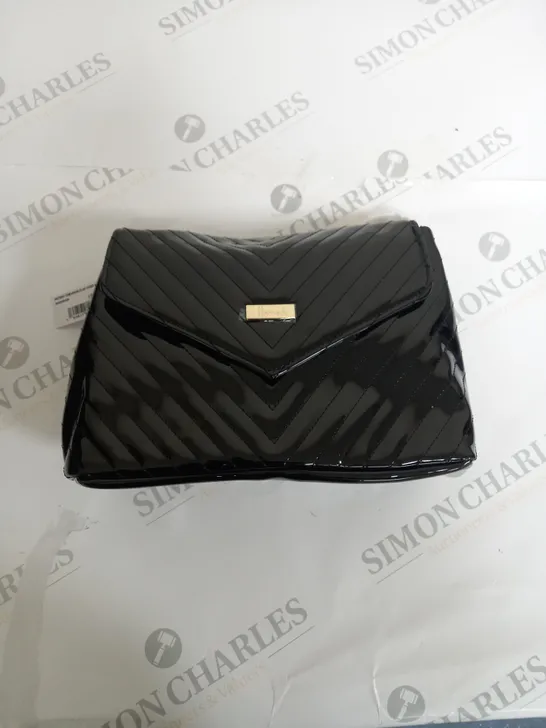 HARRODS PATENT CHEVRON FLAP OVER GRAB BAG 