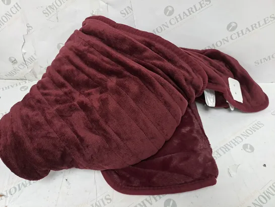 COZEE HOME VELVETSOFT HEATED THROW IN SHIRAZ WINE 