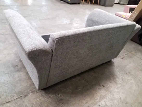 QUALITY DESIGNER 2 SEATER SOFA - LIGHT GREY CHUNKY WEAVE FABRIC 