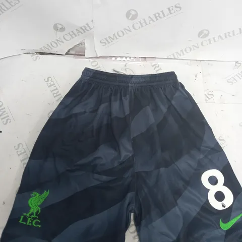 LIVERPOOL FC SUPPORTER KIT SHORTS IN BLUE AND GREEN - SIZE 24