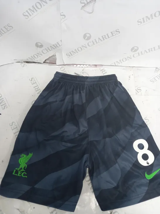 LIVERPOOL FC SUPPORTER KIT SHORTS IN BLUE AND GREEN - SIZE 24